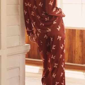 💕Anthropologie💕✨ Beach Riot✨ ✨NWT✨Livy Top & Connie Pant Red Bows Pajama Set